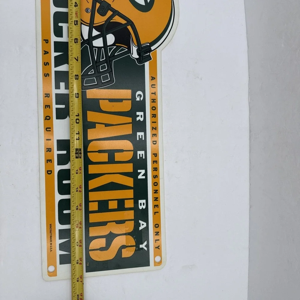 90s Green Bay Packers Locker Room Sign Plastic 19